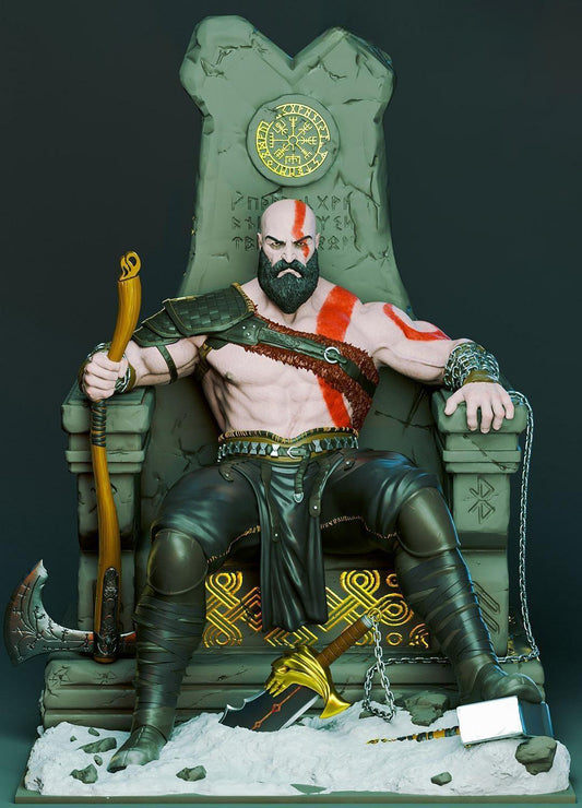 STL Fanart Kratos on Throne