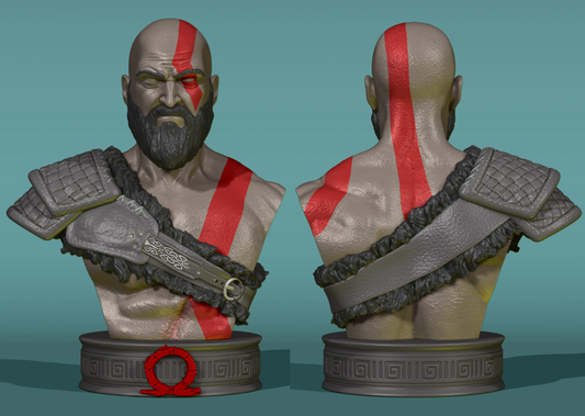 STL Fanart Kratos 2018 Bust