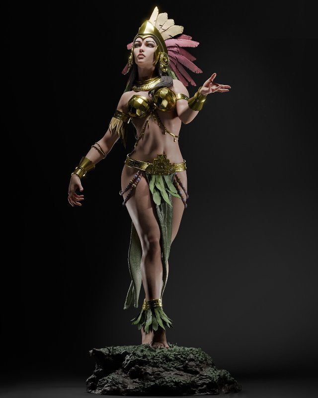 STL Fanart Aztec Godess (Includes Pre Supported)