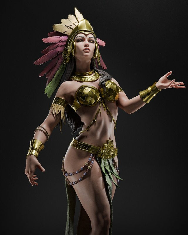STL Fanart Aztec Godess (Includes Pre Supported)